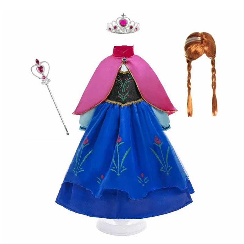 Anna Kids' Costume with Pink Cape