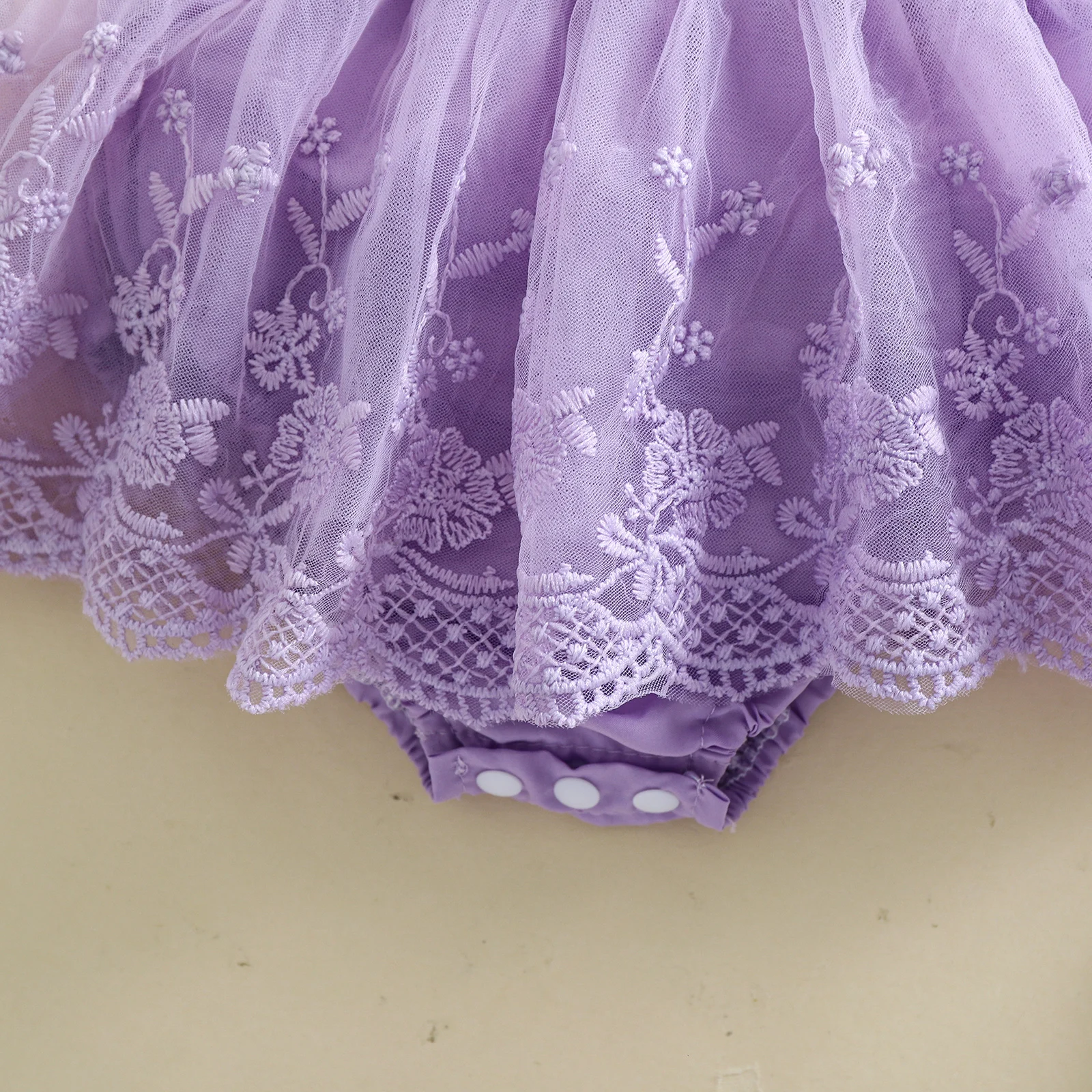 3D Blossom Lace Baby Romper Set