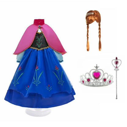 Anna Kids' Costume with Pink Cape