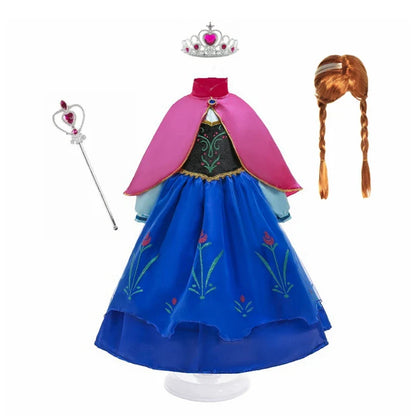 Anna Kids' Costume with Pink Cape