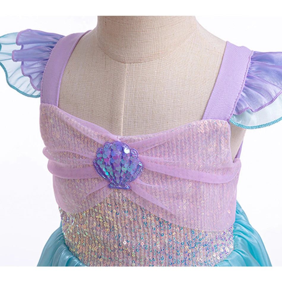 Ariel Princess Costume for Girls with Cape